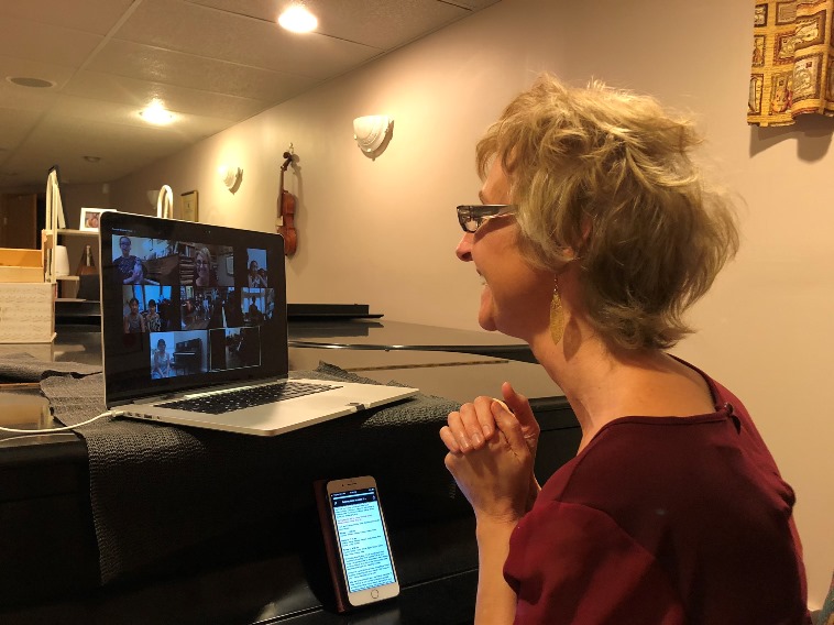 Jacqueline overseeing Spring recital, 2020 online on Zoom!